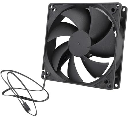 Ventilador de Caja PWM, Ventilador de Caja con Doble Rodamiento de Bolas PWM de 100 Mm, bajo Nivel de Ruido, 28,8 DBA, Velocidad Nominal de 1800 RPM±10, 44,2 CFM, 4 Pines,