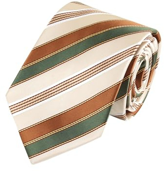 WANYING Corbatas beige crema 8 cm 3,15 pulgadas Corbata para hombre Moda Jacquard Tejido Estándar Corbata Boda Fiesta Casual Formal - 05 Rayas Diseño, Serie 05 Beige - Diseño de rayas, 8 × 145 cm
