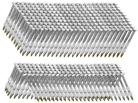 SITLDY 21 Degree Framing Nails 500 Count, 2.0-Inch x .113 Ring Shank, Full Round Head Hot Dipped Galvanized, for Pneumatic Electric 20 to 22 Degree Framing Nailer