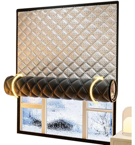 HDEYRSX Kit de film d'isolation thermique pour fenêtre,Pour l'hiver et l'été,Résistant aux intempéries,Anti Froid,Rideau Coupe-vent Pour Chambre à Coucher De Salon,Auto-adhésif (80cm x 100cm)
