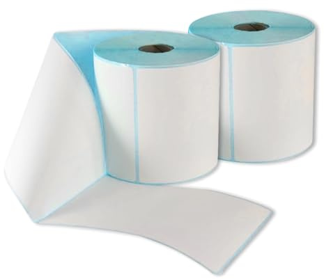 MERCURY- 2 Rollos 500 Etiquetas termicas Directas Blancas de 100x150mm (4 x 6), Fuerte Adhesion, Etiquetas Adhesivas Universal para Envios .(2 Rollos 500 Etiquetas)