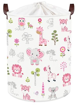 Clastyle Cestos Almacenaje Animales Forestales Cajas de Almacenaje Padres Ropa para Juguete Ropa Cesta Ropa Sucia para Baño, Elefante, 36x45 cm