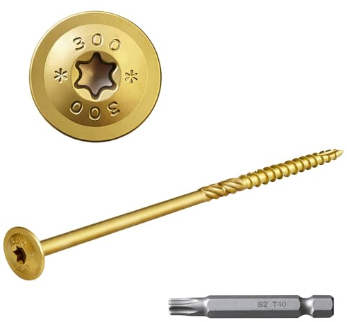 FMhotu Lag Screws, 5/16 x 12 Structural Screws, 50Pcs Construction Lag Screws, Rust Resistant, T40 Star Drive Bit