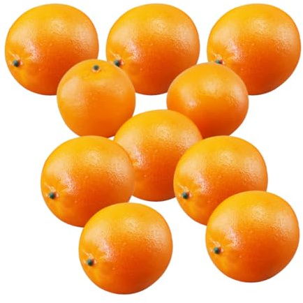 TOYANDONA 10pcs Artificial Orange Fake Fruit with Lifelike Appearance and Bright Colour, Lightweight Plastic and Foam Oranges for Home Decoration and Photography Props