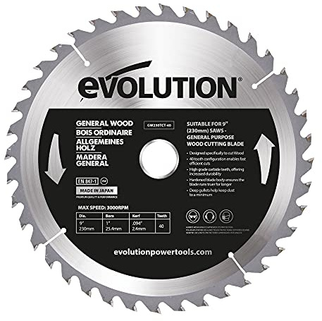 Evolution Evoblade 230 WD TCT-Kreissägeblatt für Holz, 230 mm
