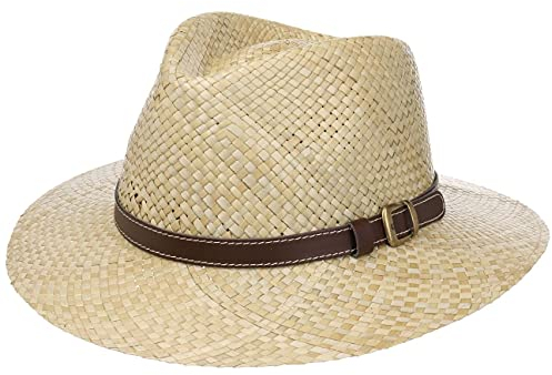 Lipodo Carsell Traveller Strohhut Herren Made in Italy Frühjahr Sommer Natur XL (60-61 cm)