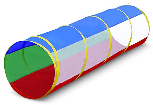 Hide N Side 6Ft Crawl Through Play Tunnel Toy, Pop Up Tunnel For Kids Toddlers Babies Infants Children & Dogs, Indoor Outdoor Tube