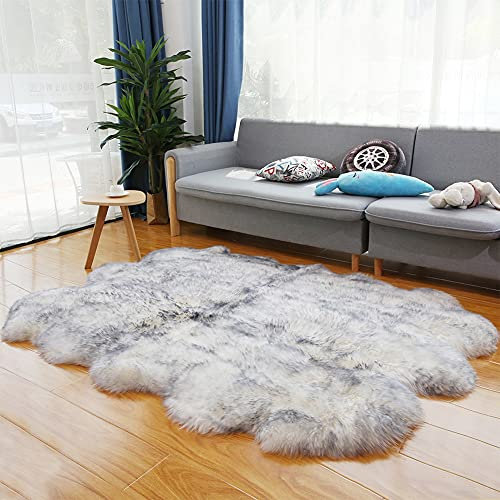 Altlue Lammfell Teppich Groß Echt Fellteppich Flauschiger Fell Teppiche Lammfell Echt Groß Für Wohnzimmer Schlafzimmer (Size : 6p(150 * 200cm))