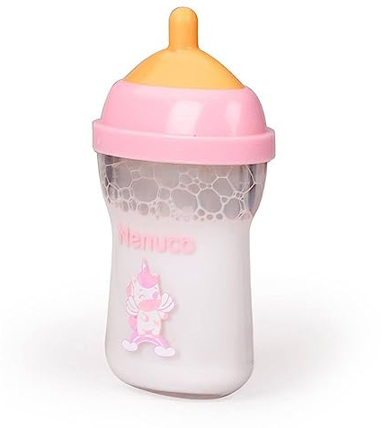 Nenuco - Accesorios Biberón, de Colores Blanco y Rosa, Set de Juego, Accesorios para tu muñeco bebé, complemento de Juguete para muñeca, para niños y niñas Desde 2 años, Famosa (NFN46000)