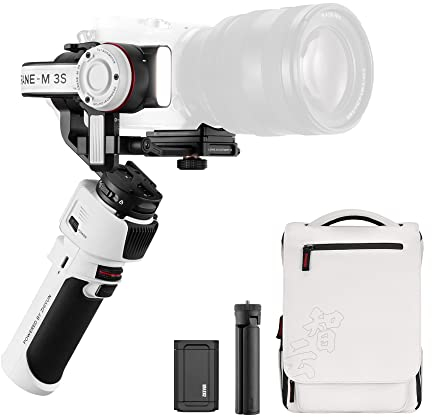 ZHIYUN Crane M3S [Official] Gimbal Kamera Stabilisator für DSLR, 1000Lux Videoleuchte/Bluetooth/Tragbare Tasche/Handy-Clip, Leichtgewicht 3-Achsen Stabilizer für Spiegellose Smartphone/Action Camera