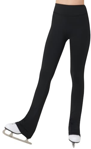 Gnainach Figure Skating Pants High Waist Non-Stick Waterproof Stretch Soft Practice Leggings for Girls Kids Performance