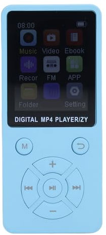 Reproductor MP3 MP4 32 GB con Altavoz Auricular, Sonido Portátil HiFi sin Pérdidas Reproductor de Música MP3 Grabadora de Voz Libro Electrónico, Pantalla HD de 1,8 Pulgadas, (Blue)