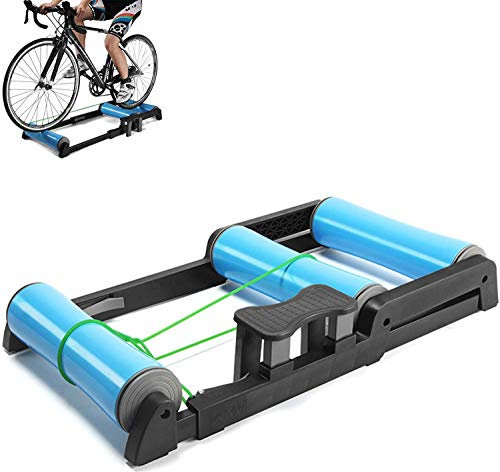WTLONBF Rullo per Bicicletta Pieghevole, Rullo per Bicicletta da Interno - Pedale Antiscivolo per Allenamento in Bicicletta da Interno
