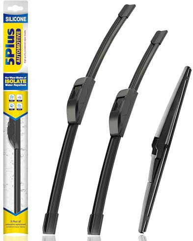 5 PLUS® Silicone Windshield Wipers Replacement for 2019-2024 Toyota RAV4/ 2006-2015 Mazda 5 Wiper Blades(Set of 3), Windshield Wiper Blades For My Car-26/16/12
