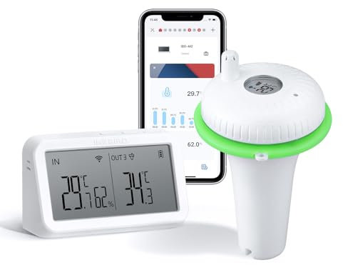 Inkbird Thermomètre Piscine Connecté WiFi avec Passerelle, Surveillance à Distance APP avec Alarme Notification pour Spa,Aquarium