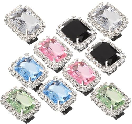BESPORTBLE Clip Gioiello Per Scarpe - 10 Pezzi Di Accessori Decorativi Per Lacci Scarpe - Ciondoli Rimovibili Da Ginnastica E Casual - Colori Assortiti- Fibbia Con Strass Personalizzare