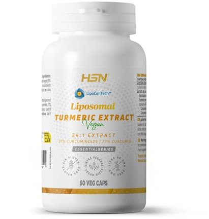 HSN Liposomales Kurkuma-Extrakt 280mg (91% Curcuminoide, 77% Curcumin) | 60 pflanzliche Kapseln | LipoCellTech™-Technologie Liposomaler Schutz +BIOVERFÜGBARKEIT | Nicht-GVO, Vegan, Glutenfrei