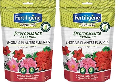 FERTILIGENE NATUREN POEFLE7 - Engrais Granulés Performance Organics Plantes Fleuries, Géraniums, Dipladénias UAB 700 g -Résultats dès 1 semaine -Avec extraits végétaux enrichi en guano marin -Pour 9m²