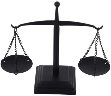 Cabilock Tour à Bijoux Équilibrée Vintage Organisateur Décoratif pour Bijoux Cosmétiques Objets Sculpture de Justice Noir