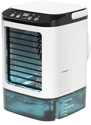 Air Cooler, Mini Portable Air Conditioner Fan,Noiseless Evaporative Air Humidifier,Air Con Unit,3 in1 Desk Air Cooler 3 Wind Speeds,Cooling Mist,7 LED Lights Desk Cooler for Home Travel Office