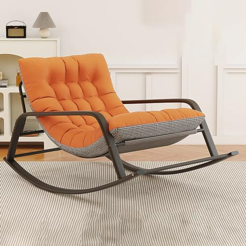 Comoda sedia a dondolo con struttura in acciaio, perfetta per l'allattamento, la lettura e il relax, ideale per adulti e salotto