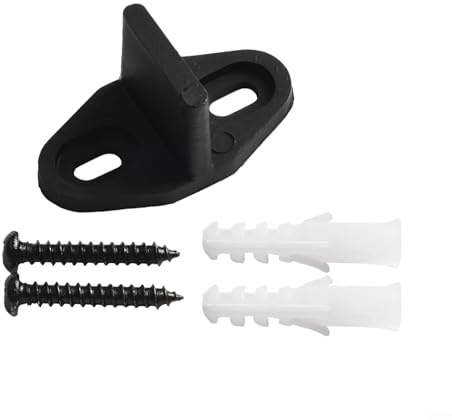 Honseadek Sliding Barn Door Floor Guide, Adjustable Bottom Track Guide with Mounting Screws for Smooth Quiet Operation, Lasting Black Plastic Hardware Accessory for(Metal material)