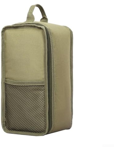 Sac de rangement portable pour lampe à huile de 5 L avec matériau polyester 600D, poignée de transport et poche avant en maille, conçu pour les lanternes de camping, taille 15 x 13 x 27 cm