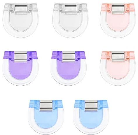 8 Clips Ajustables para dobladillos de Pantalones, Clips Reutilizables para acortar Vaqueros, Sujetadores de Tela para dobladillos de Pantalones y Camisas, puños Antideslizantes, ajustador para arreg