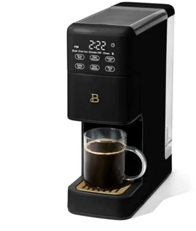 Single Serve Coffee Maker with Built-In Burr Grinder, 6 Cup Sizes, 3 Strengths and 64oz Reservoir for Custom Brewing (Black Sesame)