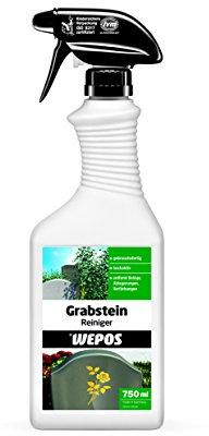 Wepos Grabstein Reiniger 750 ml | Gebrauchsfertig | hochaktiver Reiniger | Entfernt Beläge, Ablagerungen und Verfärbungen | auch für Steintreppen, Gehwegplatten uvm verwendbar