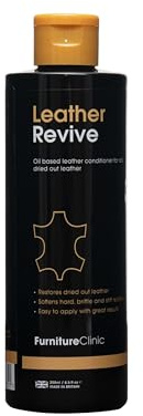 Furniture Clinic Leather Revive (250ml) | Liquid conditioner for leather restoration, Water Based Oil Emulsion to Soften Leather, Suitable for all types of Leather