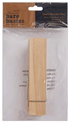 Papermania - Molletta per bucato Gigante, Colore Beige