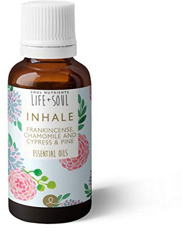 Soul Nutrients Inhale Essential Oil Blend 5ml | Clear Breathing & Clarity | Frankincense, Chamomile, Cypress & Pine | Yoga Aromatherapy Oils for Diffuser, Bath & Massage