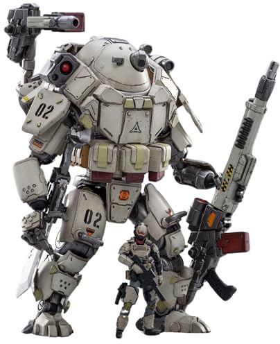 JoyToy 1/25 Action Figures White Steel Bone Mechina Armor and Soldier Anime Figure Collection Modern Military Model Dark Source Toys