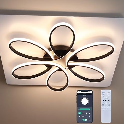 LOFAHS Modern LED Ceiling Light Fixture, 23 inch 70W, with Remote /APP Control, Dimmable Flush Mount Lamp for Living Room, Dining Room, Bedroom, Kitchen