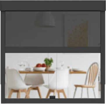 CLIP'N'SHADE Grau - Aussenrollo gegen Hitze, Jalousie, Sichtschutz und Abdunkelung für Fenster, Hitzeschutz Rollo ohne Bohren (Breite: 90 cm, Höhe: 60-90 cm, Transparent)
