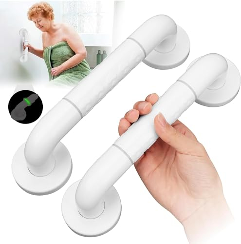 2 Pièces Barre d'Appui Antidérapant Poignée de Barre d'appui D'équilibre 30 cm SéCurité Barre d'appui Salle de Bain avec Cercles Lumi Barre d'Appui pour Bain Poignée de Douche pour Personnes Aîné