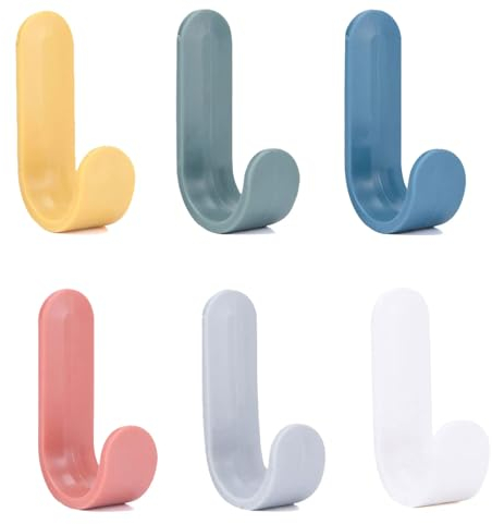 6 Stück Bunte Haken Selbstklebend Handtuchhalter Aus Edelstahl Garderobenhaken Kinder Ohne Bohren Wandhaken Selbstklebend füR Bad Toilette Handtuchhalter KüChe BüRo Kleiderhaken Handtuchhaken