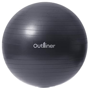 OUTLINER | Gymnastikball 85 cm | Trainingsball, Pilates Ball, Schwangerschaftsball | Der Robuste und rutschfest | Gymnastik Ball Für Stabilitätstraining, zur Körperstraffungt | Dunkelgrau