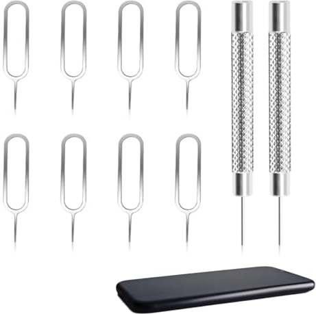 Ormromra 10 Stück SIM Karte Nadel, SIM-Karten-Entfernungswerkzeug, SIM Adapter Set, SimKarte Brett Entferner, Handy-Nadel, zum Öffnen und Auswerfen von Stiften | Für Alle Geräte Geeignet