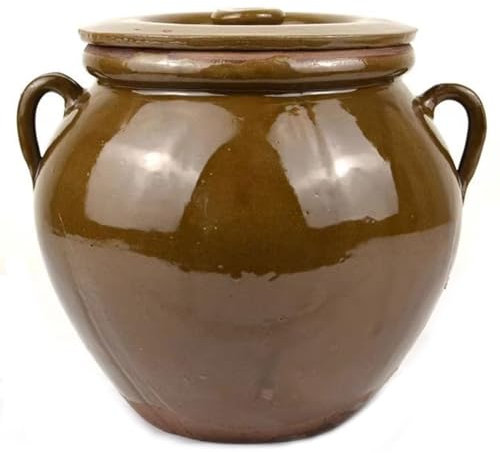 PXAMORTEL Vaso per sottaceti in Ceramica, Tradizionale Vaso di Terracotta for fermentazione in Ceramica Cinese, con Coperchio(10kg)