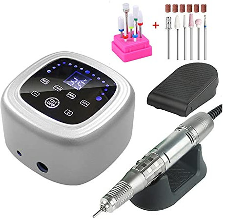 Taladro de uñas 75W 35000RPM Taladro de uñas Taladro de uñas eléctrico Potente meléctrico Potente máquina de manicura Fresadora de uñas de alta velocidad Taladro de uñas de manicura portátil
