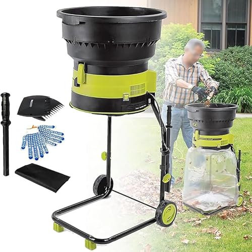Broyeur de Feuilles électrique sans Lame 2500 W Broyeur électrique Filaire avec Roues et Sac de Collecte Broyeur de Jardin 8000 TR/Min, for Feuilles, Herbe et déchets de Jardin(2)