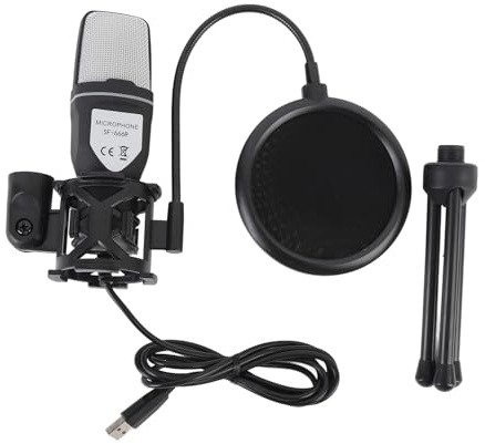 CHICIRIS Micrófono de Juego, Micrófono USB de Juegos con RGB Light Desktop Condenser PC Mic Mic con Stand de Trípode para Streaming Podcast Studio