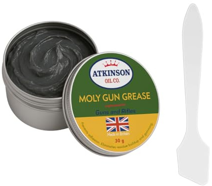 Atkinson Oil Co. Moly Gun Grease 30 g | High-Pressure Firearm Grease for Slides, Bolts, Hinge Pins & Chokes – Long-Life, Anti-Wear, Anti-Seize Protection