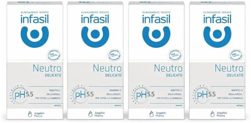 4 Detergente Intimo Neutro Delicato pH 5.5 – Confezione da 4 Unità da 200ml – Delicato e Clinicamente