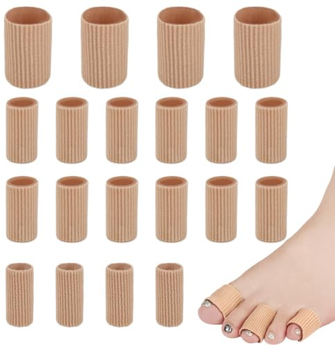 AEUXZA 20 Pezzi Protezione per Dita dei Piedi e Mani in Silicone Gel, Morbidi Tubetti per Calli, Vesciche, Duroni – Sollievo dal Dolore, Misure Miste