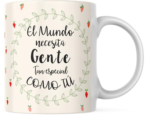 LINFORMAL TAZAS ORIGINALES PARA REGALAR | TAZAS CON FRASES MOTIVADORAS | IDEAL PARA UNA REGALOS PARA DAR LAS GRACIAS | CERÁMICA DE 350ML | EL MUNDO NECESITA GENTE COMO TÚ |…