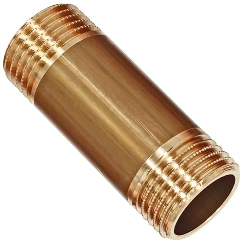 MegaHaustechnik Langnippel Rohrdoppelnippel Gesamtlänge 80mm mit 3/4 Zoll AG x AG Gewindefitting aus Messing mit Außengewinde-Außendurchmesser 26mm DN20, Trinkwasser geeignet, Verlängerungsstück