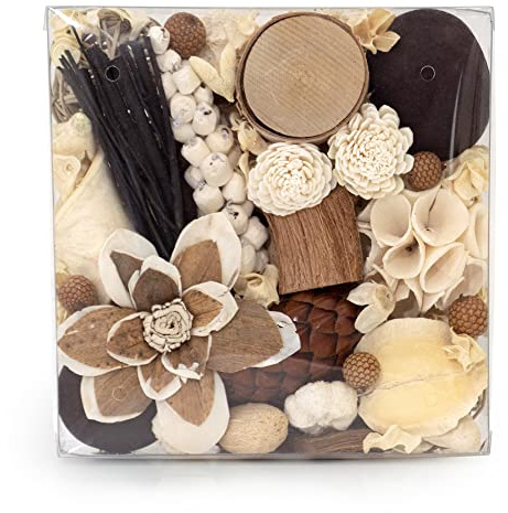 ANDALUCA Maison Box - Jarrón Decorativo con Fragancia de popurrí y Relleno de Cuencos, decoración del hogar (Coco sándalo)